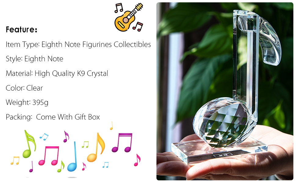 crystal figurine music note