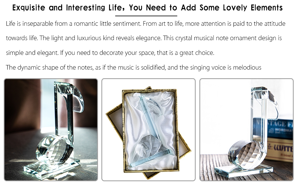 crystal figurine music note
